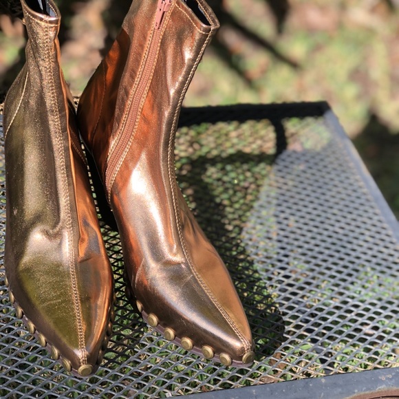 Jeffrey Campbell/Free People bronze booties. NWOT - Picture 2 of 8